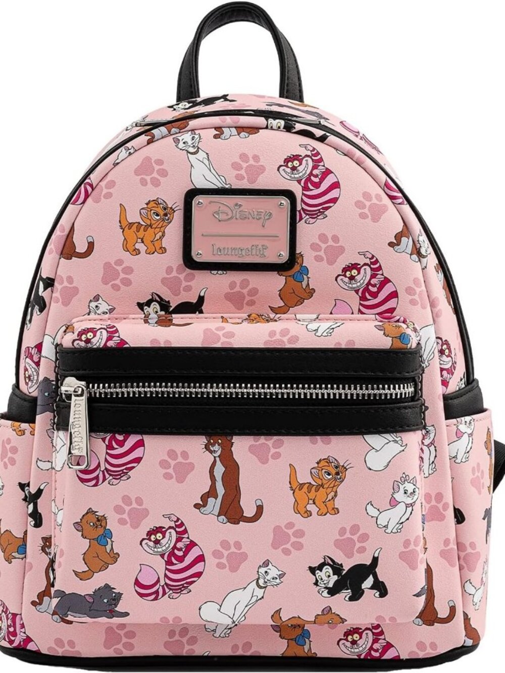 Cheshire Cat & Aristocats Pink Backpack Handbag - Cute Disney Lounge Bag